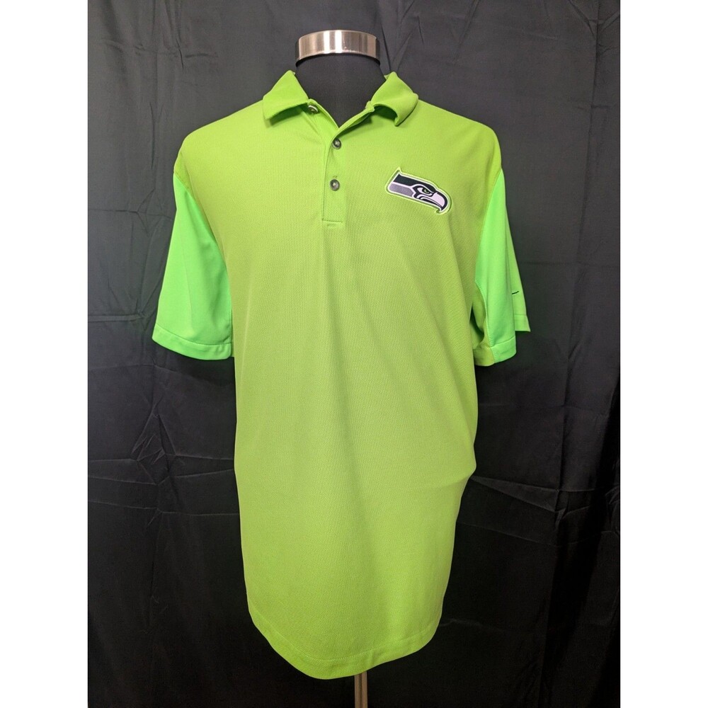 NFL Seattle Seahawks NIKE Dri Fit Team Issue Green Polo Golf Shirt Men's XXL